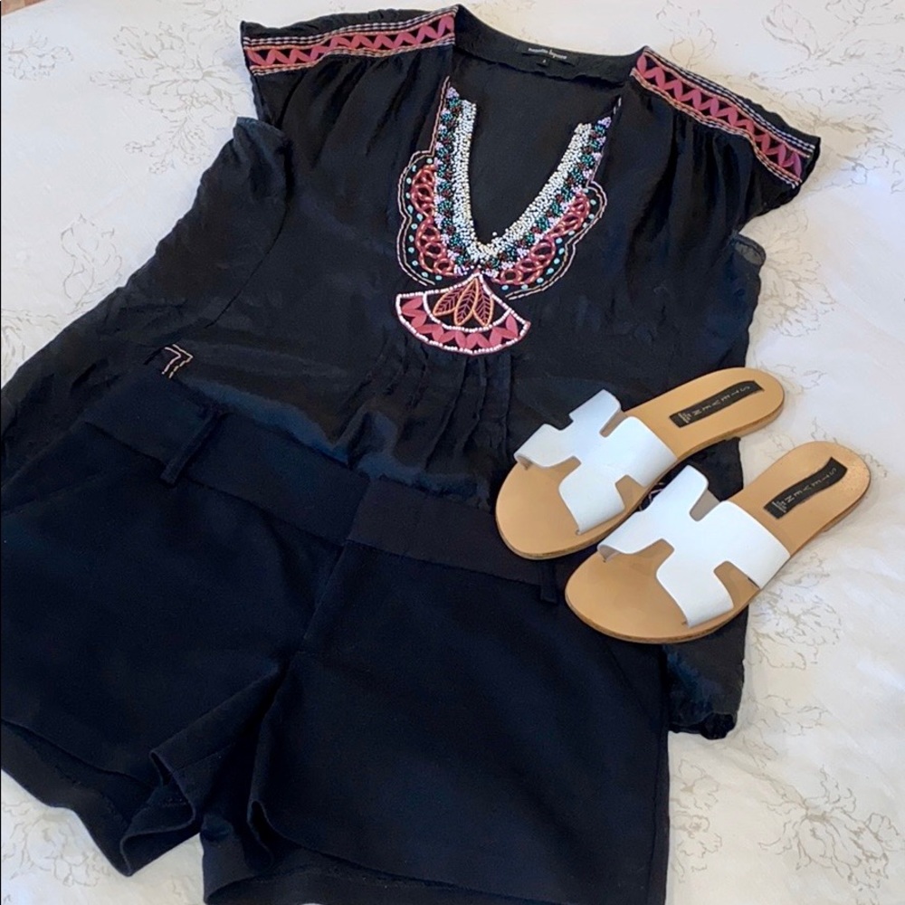 Nanette Lepore Silk Beaded Blouse